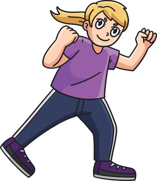 recommend clip art: Boxing Female Boxer Training Cartoon Clipart