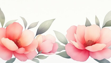 Obraz premium A beautiful arrangement of pink flowers with soft petals and green leaves, perfect for enhancing any design or decorative project.