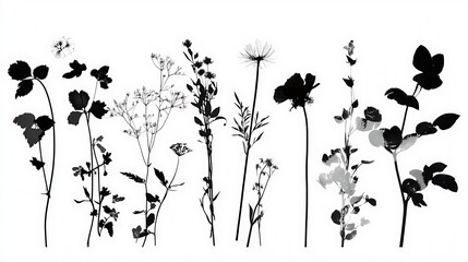 Silhouettes of Wildflowers