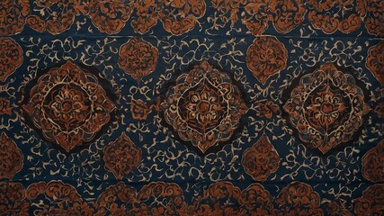 Ajrakh and batik inspired textile digital print background