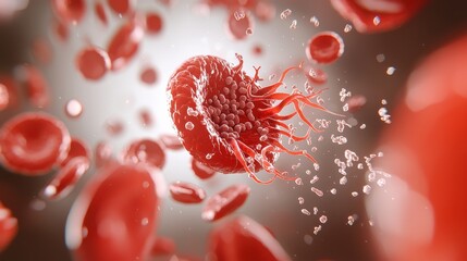 Blocked artery image with cholesterol plaque buildup, symbolizing the dangers of restricted circulation due to atherosclerosis