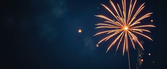 Fototapeta premium Fireworks in the Night Sky, Festive Celebration Concept.