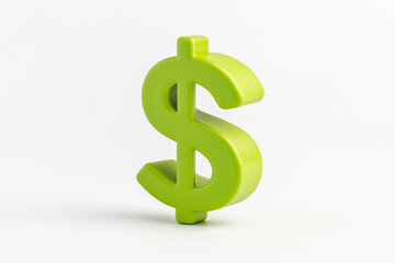 Obraz premium savings account icon, plasticine 3D model, with green currency symbols, isolated on white background