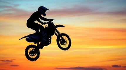 Rider Performs Backflip Against Sunset Silhouette