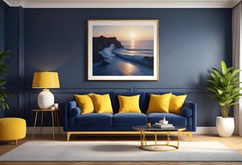 Photo modern style interior room 3d illustration