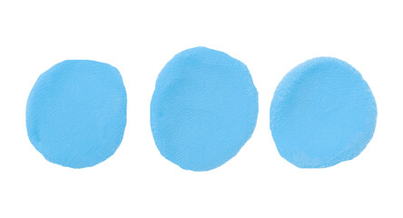 Light blue clay texture isolated on transparent background.