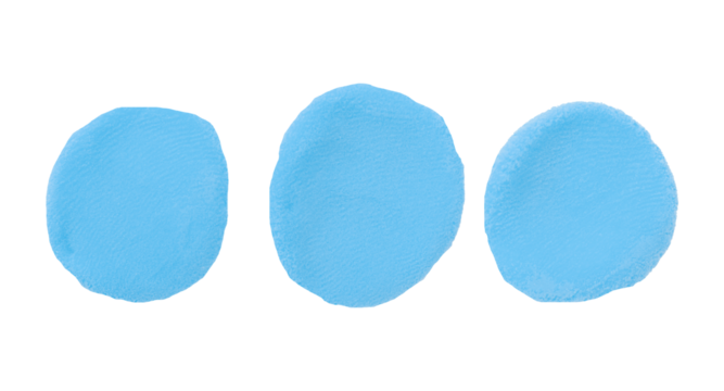 Light blue clay texture isolated on transparent background.