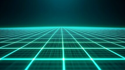 Obraz premium High tech glowing geometric grid pattern with digital effects