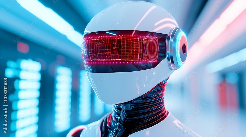Aufkleber explore the future of robotics through stunning visuals of a futuristic cybernetic entity