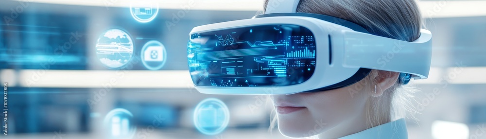 Poster explore the future of virtual reality technology with immersive experiences for users