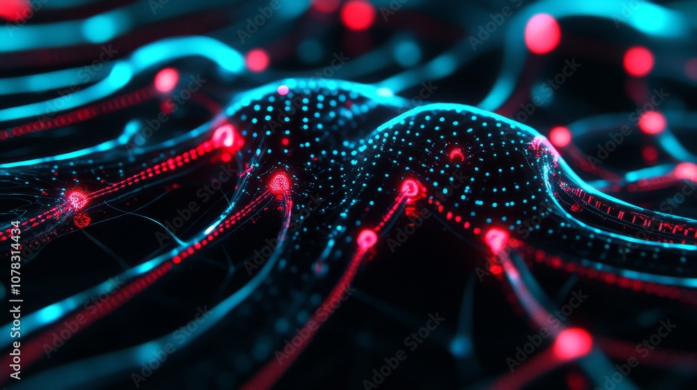 Poster explore the fascinating world of abstract neon patterns in digital art creation