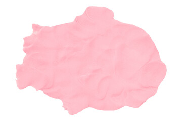 Pink clay texture isolated on transparent background.