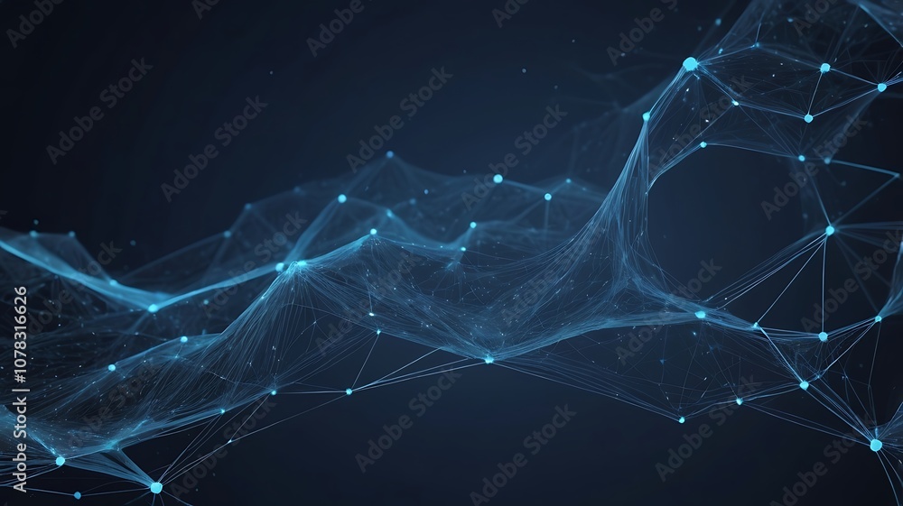 Poster abstract polygonal space low poly dark background with connecting dots and lines, abstract, polygona