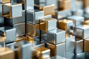 Obraz premium Abstract 3D Metal Cubes