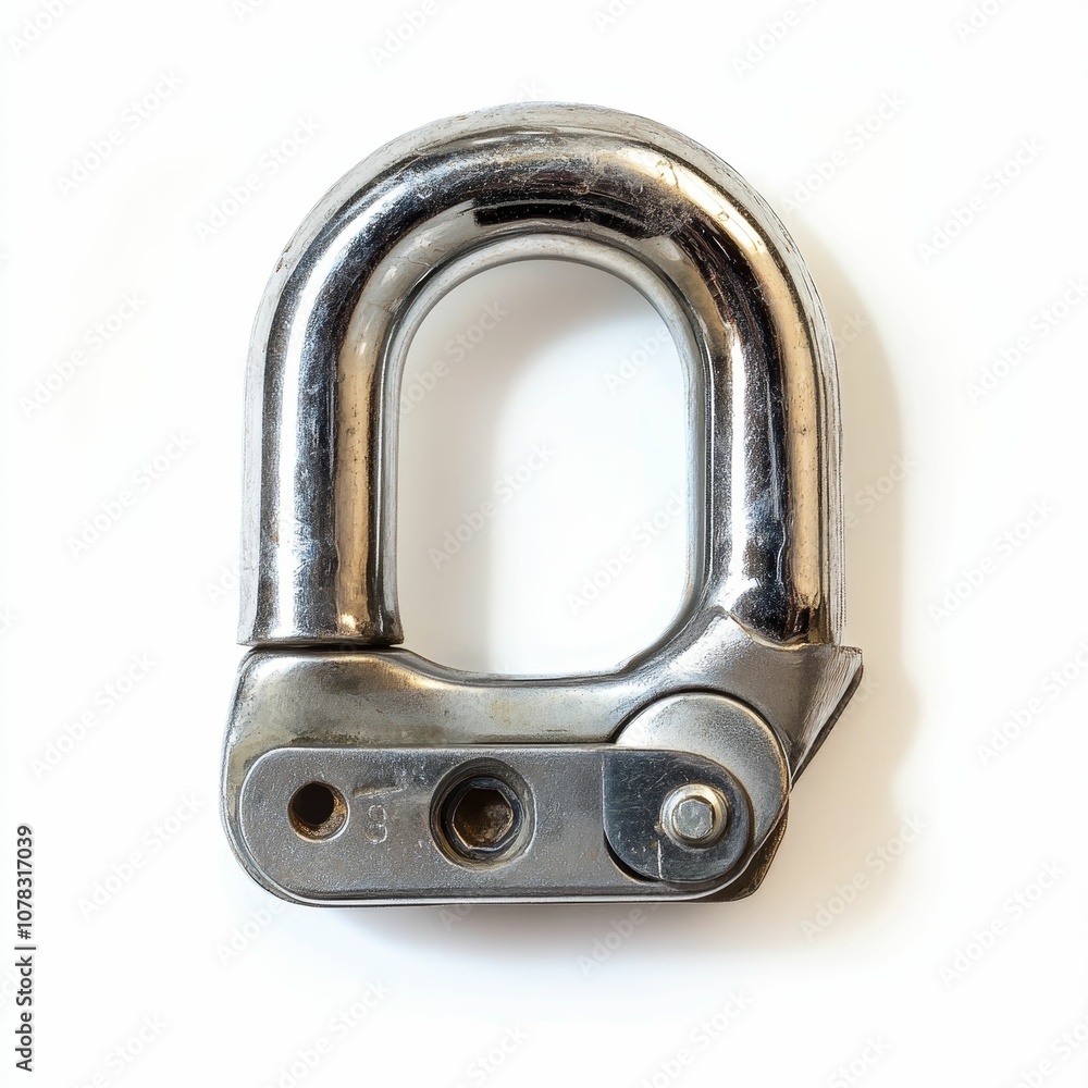 Poster silver metal loop with locking mechanism.