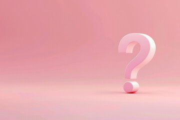 3D render stock photo of big question mark on pastel background