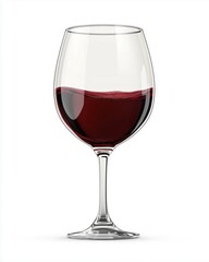 A elegant glass of red wine on a white background perfect for celebrations or gatherings