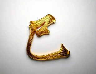 金色に輝く「巳」の筆文字 - 白背景（三）