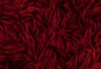 Naklejka premium Deep Red Plush Fabric Texture – Fuzzy, Warm Background for Cozy Holiday Design