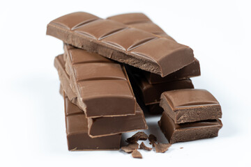 Natural Organic Vegan Lactose-Free Low Carb Gluten-Free Chocolate White Background.