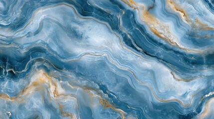 Fototapeta premium A beautiful ocean blue marble pattern with flowing veins, combining deep blues and white accents to mimic the sea
