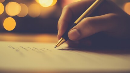 Hand Signing Agreement in Soft Indoor Lighting