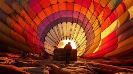 Preparing Hot Air Balloon for Morning Flight