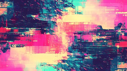 Naklejka premium Abstract Green Digital Art
