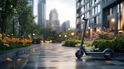 Eco-Friendly Scooter in Modern Urban Environment