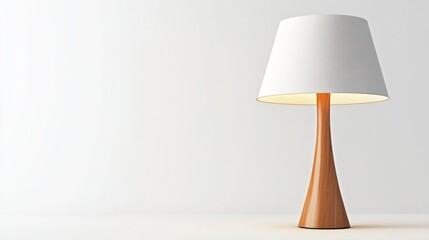 Modern Wooden Table Lamp with White Shade