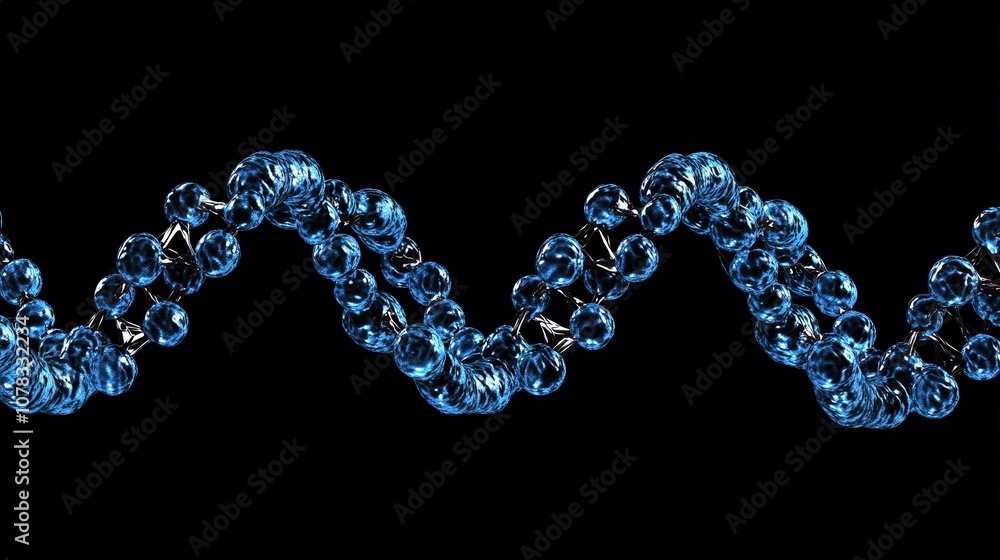 Poster a close-up representation of a dna strand showcases the structure of genetic material, emphasizing i