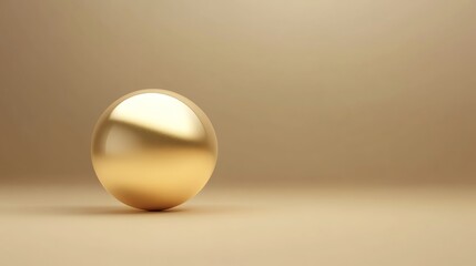 A gold sphere on a yellow background.