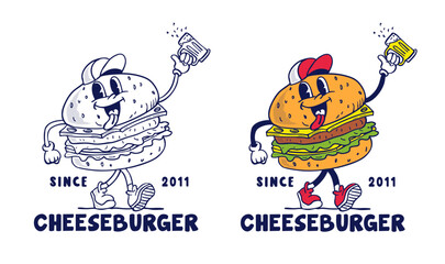 Burger Mascot Vector Illustration