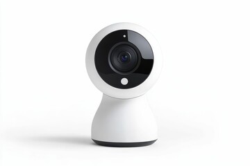 White security camera on white background.