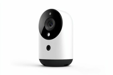 White security camera with two lenses.
