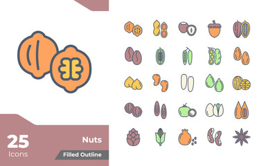 Nuts Filled Color Icons