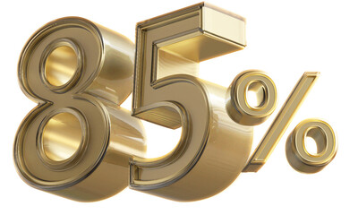 Discount 85 Percent Off Sale Gold Number 3D Render