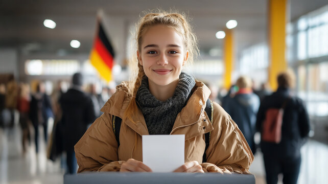 W&auml;hler im Wahllokal gibt Stimme zur Bundestagswahl in Deutschland ab