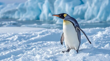 Fototapeta premium A penguin in its habitat professional documentary photography