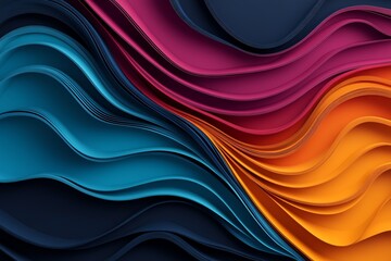 Colorful abstract wavy layers create a vibrant and dynamic visual effect.