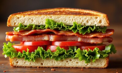 Delicious crispy bacon sandwich