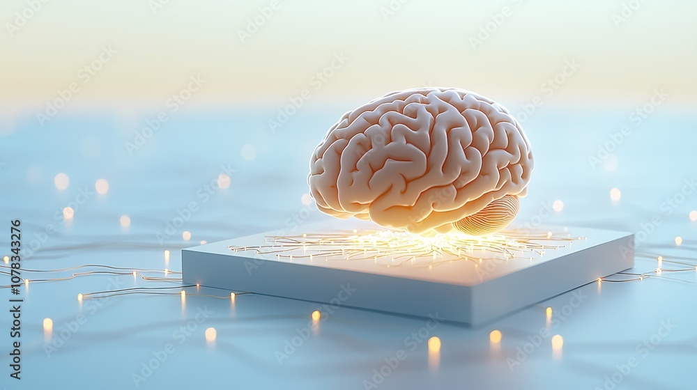 Poster the innovative connection between artificial intelligence and human thought processes in modern tech