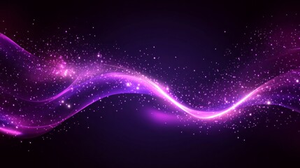 Obraz premium A purple wave of light with many stars in it