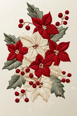 Festive Christmas Embroidery with Trees, Snowflakes, and Holiday Decorations