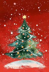 Obraz premium christmas tree illustration