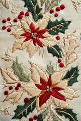 Festive Christmas Embroidery with Trees, Snowflakes, and Holiday Decorations