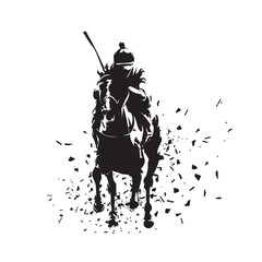 Thoroughbred horse racing, equestrian event, jockey riding horse, isolated vector silhouette. Horseback riding logo. Jockeys riding horses on racecourse, hippodrome, turf