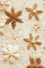 Festive Christmas Embroidery with Trees, Snowflakes, and Holiday Decorations