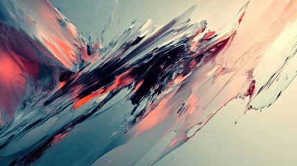 Abstract digital painting in shades of blue, white, and orange.