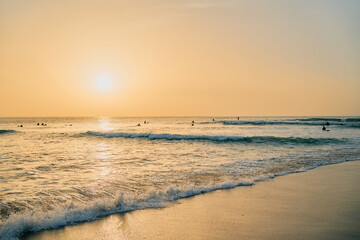 kit surfing on the beach